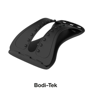 The Back Magic back stretcher shown on a white background with the brand name Bodi-Tek beneath it, emphasizing its sleek and ergonomic design for back stretching and posture improvement.