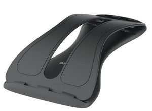The Original BackMagic Back Stretcher is a black, ergonomic, arch-shaped device with a central slot, designed to support your spine and provide effective back pain relief during stretching exercises.