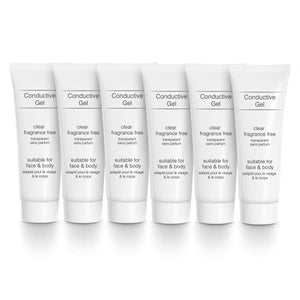 6 tubes of 85ml conductive gel on a white background