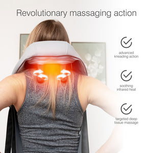 Bodi-Tek Ona Neck & Shoulder Massager features 'advanced kneading action' 'soothing infrared heat' and 'Targeted Deep Tissue Massage'