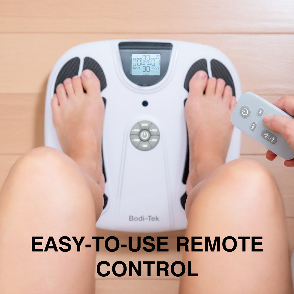 Bodi-Tek CIRCULATION PLUS REVIVE PRO with 'easy to use remote control' text