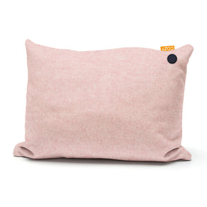 Pink rectangular heated cushion.