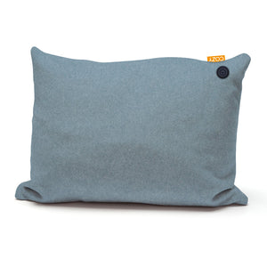 Blue rectangular heated cushion.