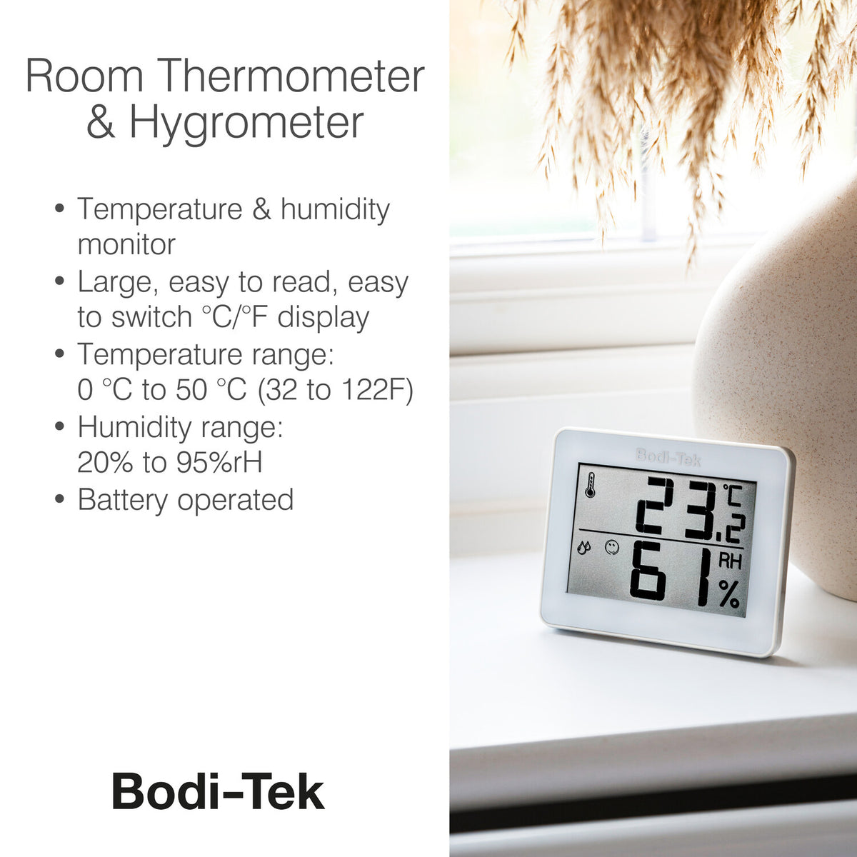 Indoor Digital C/F Room Thermometer Hygrometer Temperature