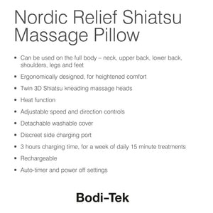 Bodi-Tek Nordic Relief Shiatsu Massage Pillow