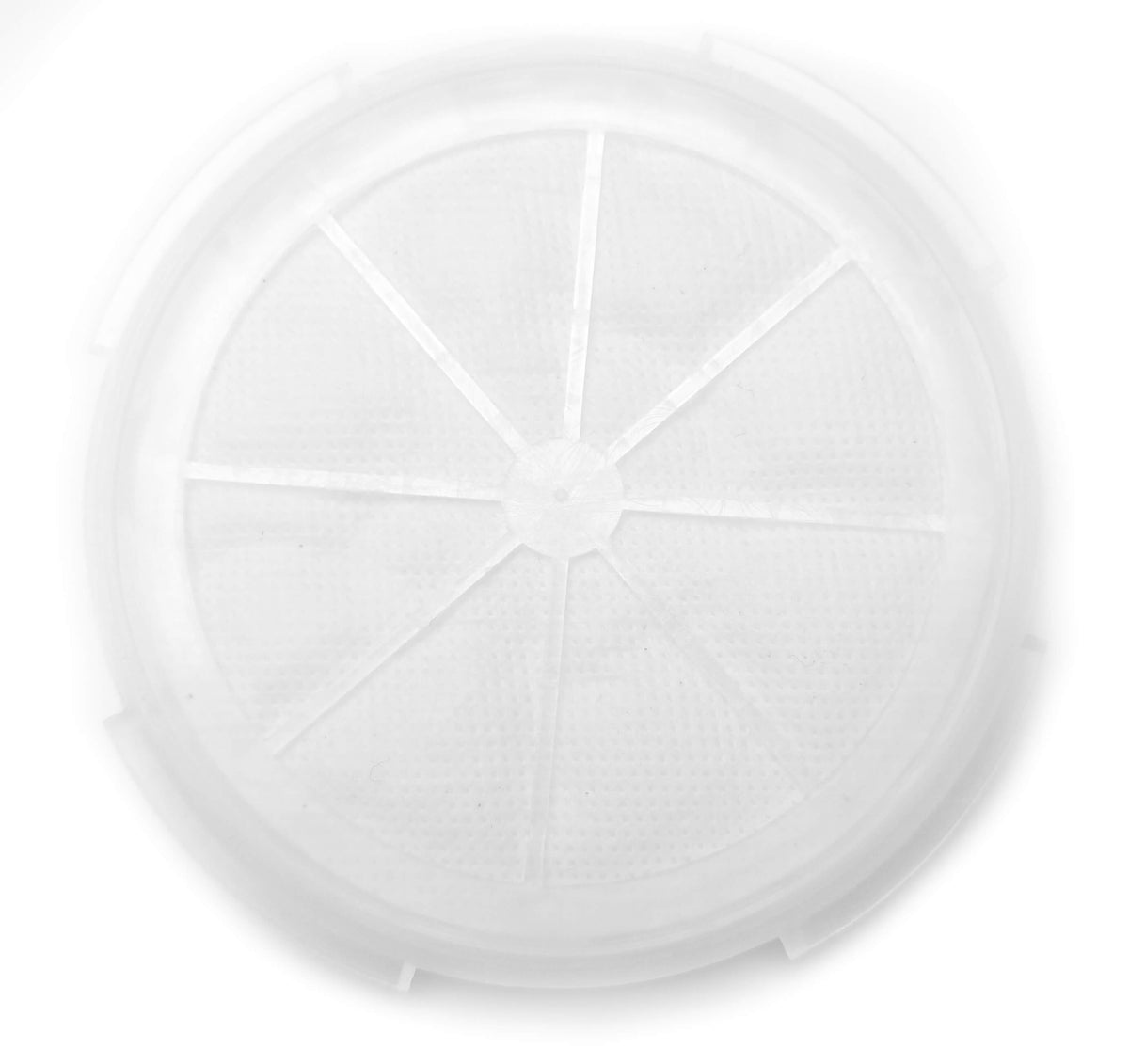 The Aroma-Stream & Air Purifier Filter is a round, white pad with eight segments and a raised rim, viewed from above on a white background—engineered for optimal performance with Aroma-Stream air purifiers.