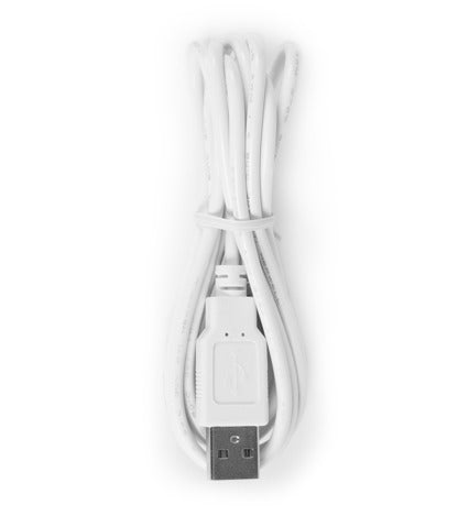 The USB Lead for use with the Bodi-Tek Neck and Shoulder Massager is white, neatly coiled, and features a standard USB-A connector—ideal for powering your device.