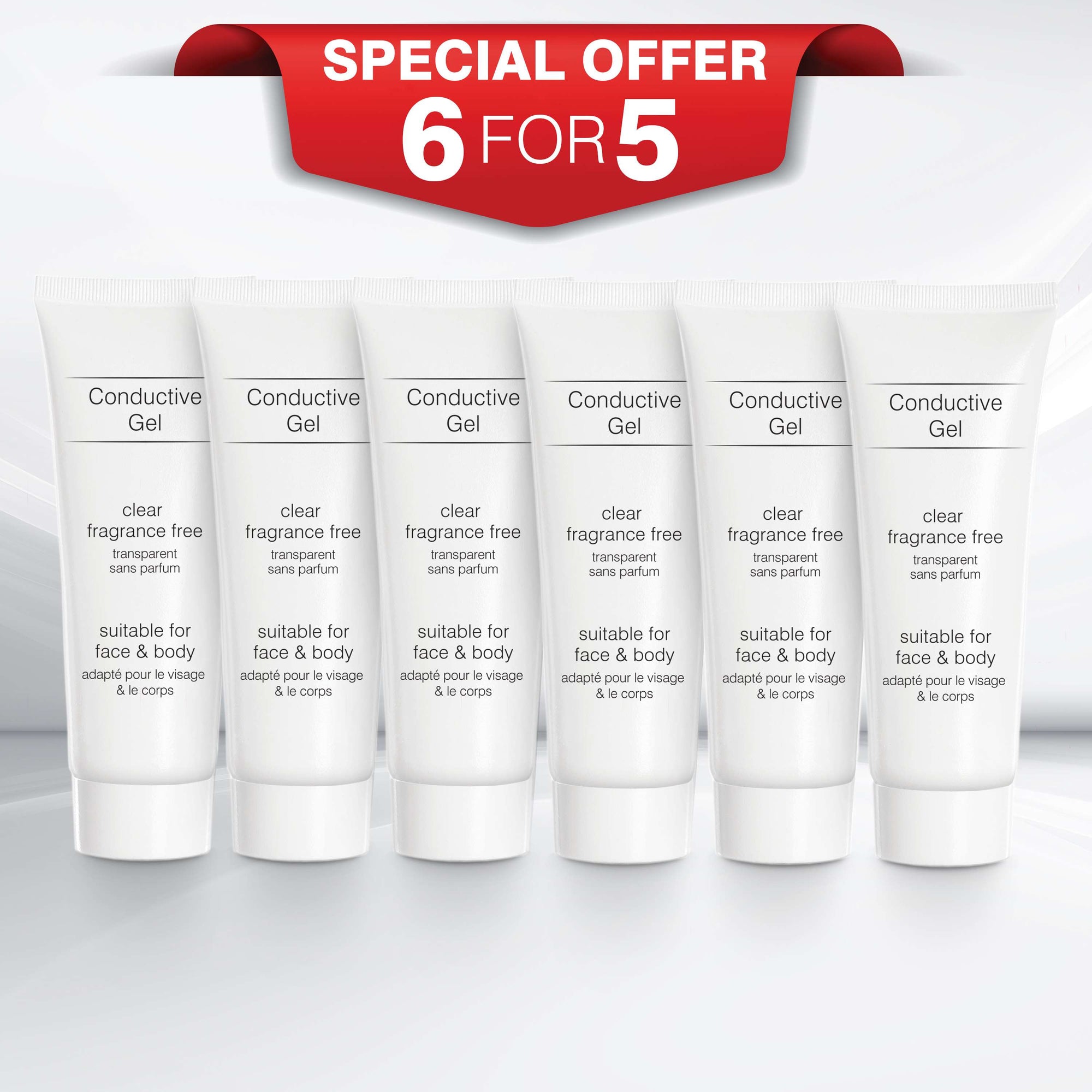6 tubes of conductive gel for the price of 5 promotional offer while stocks last